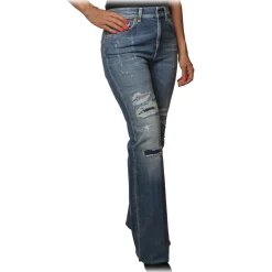 Dondup Trousers-- Mable Trousers with Five Pockets - Blue Denim - Trousers - Luxury Exclusive Collection - Avvenice