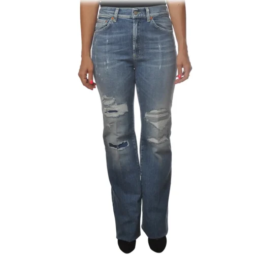 Dondup Trousers-- Mable Trousers with Five Pockets - Blue Denim - Trousers - Luxury Exclusive Collection - Avvenice