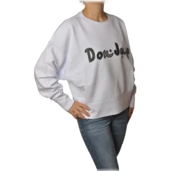 Dondup Sweatshirts-- Oversized Sweatshirt with Logo - White - Sweatshirt - Luxury Exclusive Collection - Avvenice