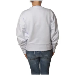 Dondup Sweatshirts-- Oversized Sweatshirt with Logo - White - Sweatshirt - Luxury Exclusive Collection - Avvenice