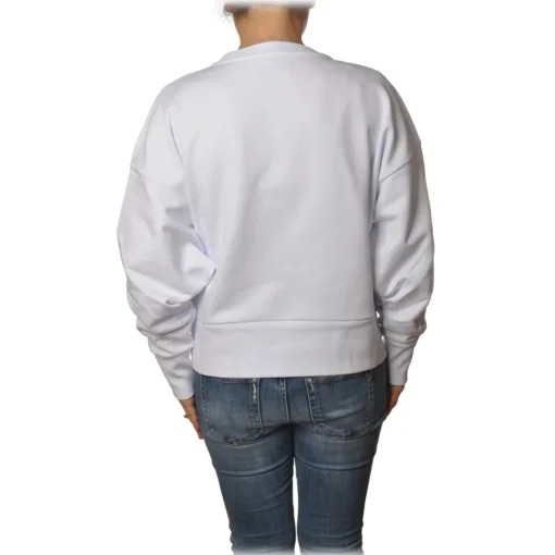 Dondup Sweatshirts-- Oversized Sweatshirt with Logo - White - Sweatshirt - Luxury Exclusive Collection - Avvenice