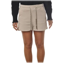 Dondup Trousers-- Sporty Shorts with Elastic - White - Trousers - Luxury Exclusive Collection - Avvenice