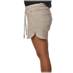 Dondup Trousers-- Sporty Shorts with Elastic - White - Trousers - Luxury Exclusive Collection - Avvenice
