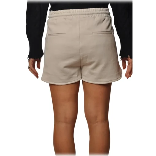Dondup Trousers-- Sporty Shorts with Elastic - White - Trousers - Luxury Exclusive Collection - Avvenice
