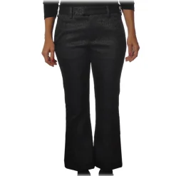 Dondup Trousers-- Spotted Pattern Trousers - Black - Trousers - Luxury Exclusive Collection - Avvenice
