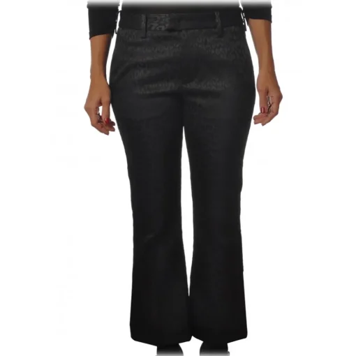 Dondup Trousers-- Spotted Pattern Trousers - Black - Trousers - Luxury Exclusive Collection - Avvenice