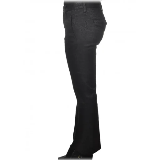 Dondup Trousers-- Spotted Pattern Trousers - Black - Trousers - Luxury Exclusive Collection - Avvenice