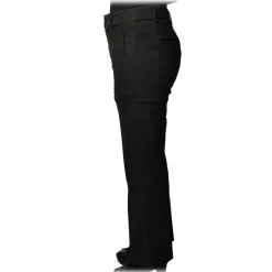 Dondup Trousers-- Straight Leg Trousers with Strap - Black - Trousers - Luxury Exclusive Collection - Avvenice