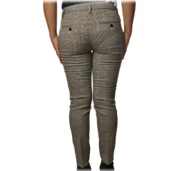 Dondup Trousers-- Trousers Model Perfect in Piedepull Pattern - Black/Cream - Trousers - Luxury Exclusive Collection - Avvenice