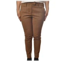 Dondup Trousers-- Trousers Model Perfect in Textured Fabric - Brown - Trousers - Luxury Exclusive Collection - Avvenice