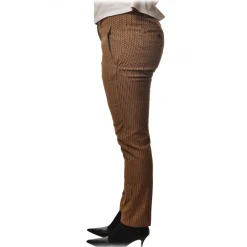 Dondup Trousers-- Trousers Model Perfect in Textured Fabric - Brown - Trousers - Luxury Exclusive Collection - Avvenice