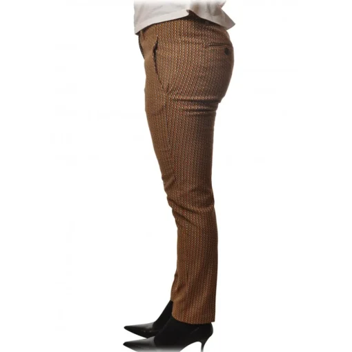 Dondup Trousers-- Trousers Model Perfect in Textured Fabric - Brown - Trousers - Luxury Exclusive Collection - Avvenice