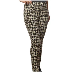 Dondup Trousers-- Trousers Perfect in Piedepull Pattern - Black/Cream - Trousers - Luxury Exclusive Collection - Avvenice