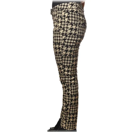 Dondup Trousers-- Trousers Perfect in Piedepull Pattern - Black/Cream - Trousers - Luxury Exclusive Collection - Avvenice
