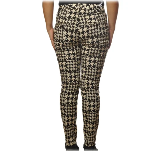 Dondup Trousers-- Trousers Perfect in Piedepull Pattern - Black/Cream - Trousers - Luxury Exclusive Collection - Avvenice