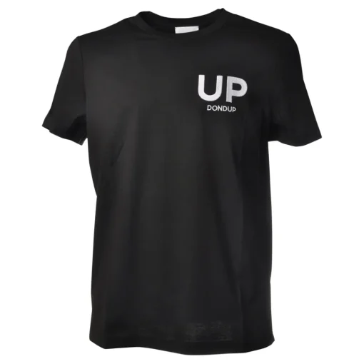 Dondup T-shirt-- T-shirt with Contrasting Embroidery - Black - T-shirt - Luxury Exclusive Collection - Avvenice