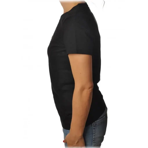 Dondup T-shirt-- T-Shirt with Embroidery - Black - T-shirt - Luxury Exclusive Collection - Avvenice