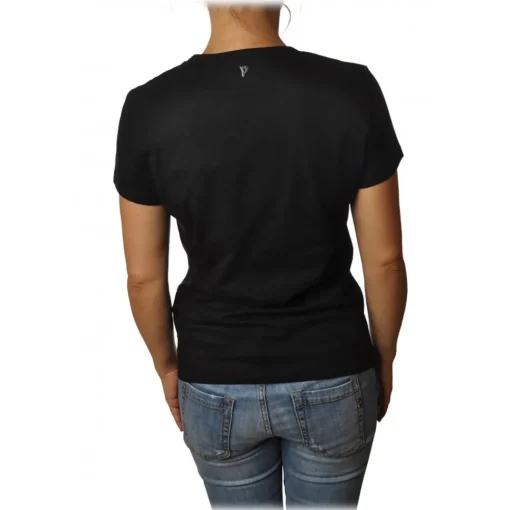 Dondup T-shirt-- T-Shirt with Embroidery - Black - T-shirt - Luxury Exclusive Collection - Avvenice