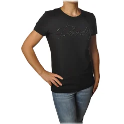 Dondup T-shirt-- T-shirt with Logo - Black - T-shirt - Luxury Exclusive Collection - Avvenice