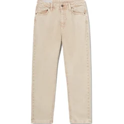Dondup Trousers-- Washed Canvas Cropped Jeans - Beige - Trousers - Luxury Exclusive Collection - Avvenice