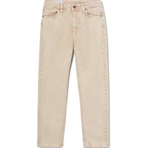 Dondup Trousers-- Washed Canvas Cropped Jeans - Beige - Trousers - Luxury Exclusive Collection - Avvenice