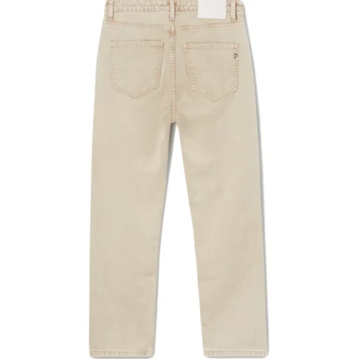 Dondup Trousers-- Washed Canvas Cropped Jeans - Beige - Trousers - Luxury Exclusive Collection - Avvenice