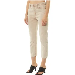 Dondup Trousers-- Washed Canvas Cropped Jeans - Beige - Trousers - Luxury Exclusive Collection - Avvenice
