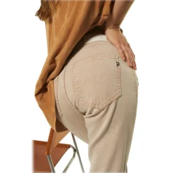 Dondup Trousers-- Washed Canvas Cropped Jeans - Beige - Trousers - Luxury Exclusive Collection - Avvenice