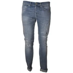 Dondup Trousers-- Washed Tapered Leg Jeans - Blue Jeans - Trousers - Luxury Exclusive Collection - Avvenice