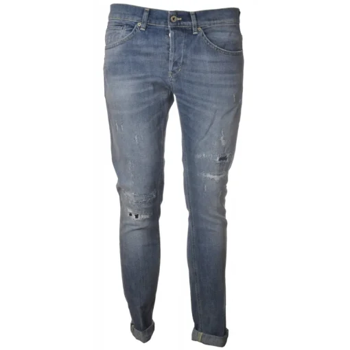 Dondup Trousers-- Washed Tapered Leg Jeans - Blue Jeans - Trousers - Luxury Exclusive Collection - Avvenice