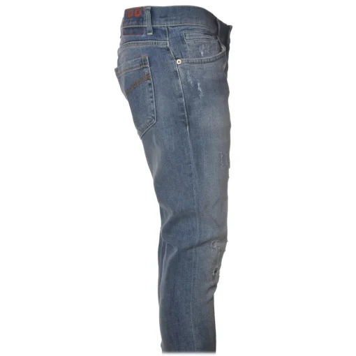 Dondup Trousers-- Washed Tapered Leg Jeans - Blue Jeans - Trousers - Luxury Exclusive Collection - Avvenice