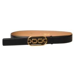 Elisabetta Franchi Belts-- Belt in Faux Leather - Black - Belt - Made in Italy - Luxury Exclusive Collection - Avvenice