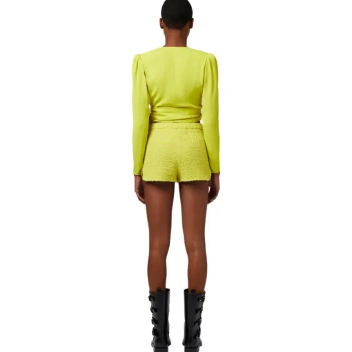Elisabetta Franchi Shirts-- Crossed Sash Shirt - Yellow - Shirt - Made in Italy - Luxury Exclusive Collection - Avvenice