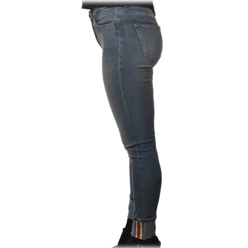 Elisabetta Franchi Trousers-- High-Waisted Slim Jeans - Denim - Trousers - Made in Italy - Luxury Exclusive Collection - Avvenice