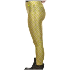Elisabetta Franchi Trousers-- Leggings with Logato Pattern - White/Yellow - Trousers - Made in Italy - Luxury Exclusive Collection - Avvenice