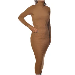 Elisabetta Franchi Dresses-- Long Sleeve Dress - Mou - Dress - Made in Italy - Luxury Exclusive Collection - Avvenice