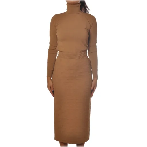 Elisabetta Franchi Dresses-- Long Sleeve Dress - Mou - Dress - Made in Italy - Luxury Exclusive Collection - Avvenice