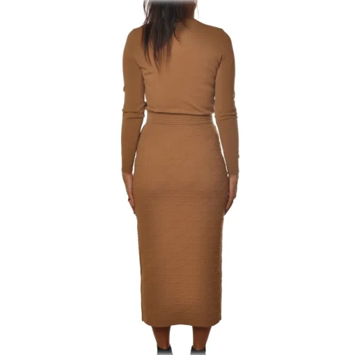 Elisabetta Franchi Dresses-- Long Sleeve Dress - Mou - Dress - Made in Italy - Luxury Exclusive Collection - Avvenice