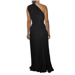 Elisabetta Franchi Jackets|Dresses-- Long Dress in Jersey Fabric - Black - Dress - Made in Italy - Luxury Exclusive Collection - Avvenice