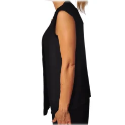 Elisabetta Franchi Tops-- Shirt with Star Necklace - Black - Top - Made in Italy - Luxury Exclusive Collection - Avvenice