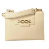 Elisabetta Franchi Bags-- Shoulder Bag in Eco-Leather with Gold Logo - Butter - Bag - Made in Italy - Luxury Exclusive Collection - Avvenice