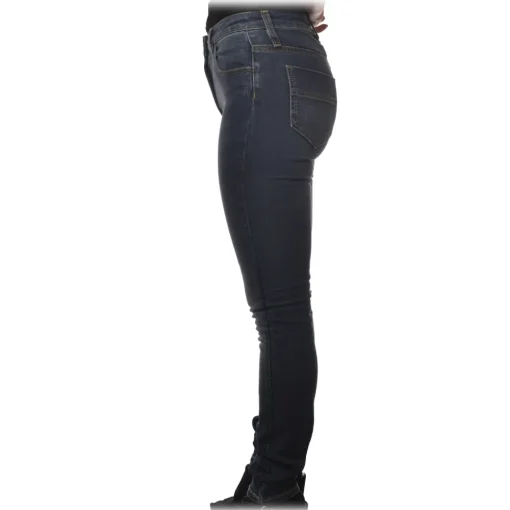 Elisabetta Franchi Trousers-- Tapered Leg Jeans - Blue Vintage - Trousers - Made in Italy - Luxury Exclusive Collection - Avvenice
