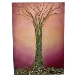 Eliza Oynus Installations-- Rose Tree - Installation - Silk - Linen - Gold - Avvenice