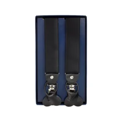 Fefe Napoli Other Accessories-Fefè Napoli - Black Satin Gentleman Suspenders - Braces - Handmade in Italy - Luxury Exclusive Collection - Avvenice