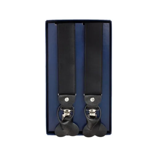 Fefe Napoli Other Accessories-Fefè Napoli - Black Satin Gentleman Suspenders - Braces - Handmade in Italy - Luxury Exclusive Collection - Avvenice