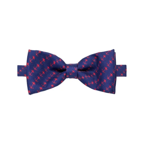 Fefe Napoli Ties & Bow Ties-Fefè Napoli - Blue Anchor Silk Bow-Tie - Bow-Tie - Handmade in Italy - Luxury Exclusive Collection - Avvenice