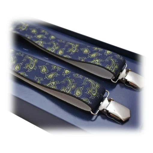 Fefe Napoli Other Accessories-Fefè Napoli - Blue Cash Gentleman Suspenders - Braces - Handmade in Italy - Luxury Exclusive Collection - Avvenice