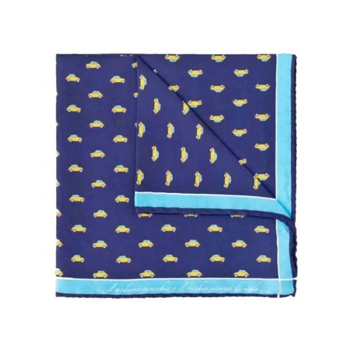 Fefe Napoli Ties & Bow Ties-Fefè Napoli - Blue Cinquecento Silk Dandy Pocket Square - Pocket-Square - Handmade in Italy - Luxury Exclusive Collection - Avvenice