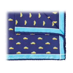 Fefe Napoli Ties & Bow Ties-Fefè Napoli - Blue Cinquecento Silk Dandy Pocket Square - Pocket-Square - Handmade in Italy - Luxury Exclusive Collection - Avvenice