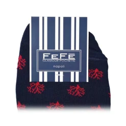 Fefe Napoli Other Accessories-Fefè Napoli - Blue Coral Men's Peds - Socks - Handmade in Italy - Luxury Exclusive Collection - Avvenice